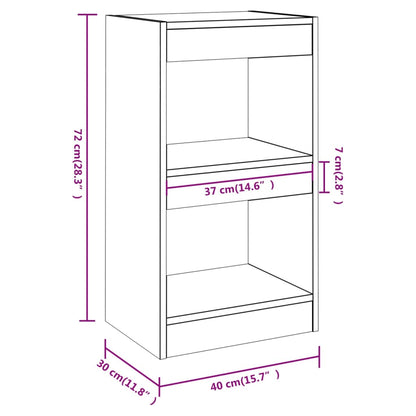 Estante/divisória 40x30x72 cm cor sonoma cinza