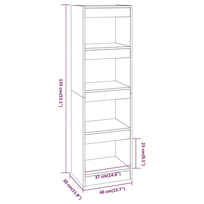 Estante/divisória 40x30x135 cm cor sonoma cinza