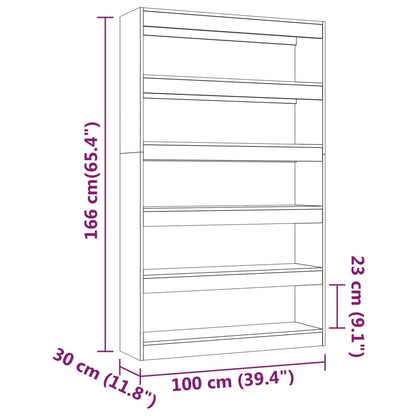 Estante/divisória 100x30x166 cm cor sonoma cinza