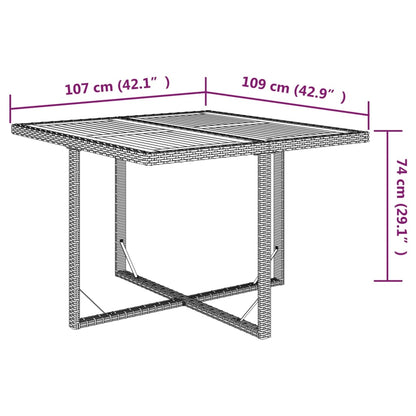 9 pcs conjunto de jantar p/ jardim com almofadões vime PE bege