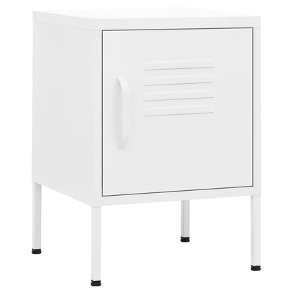 Mesas de cabeceira 2 pcs 35x35x51 cm aço cor branco