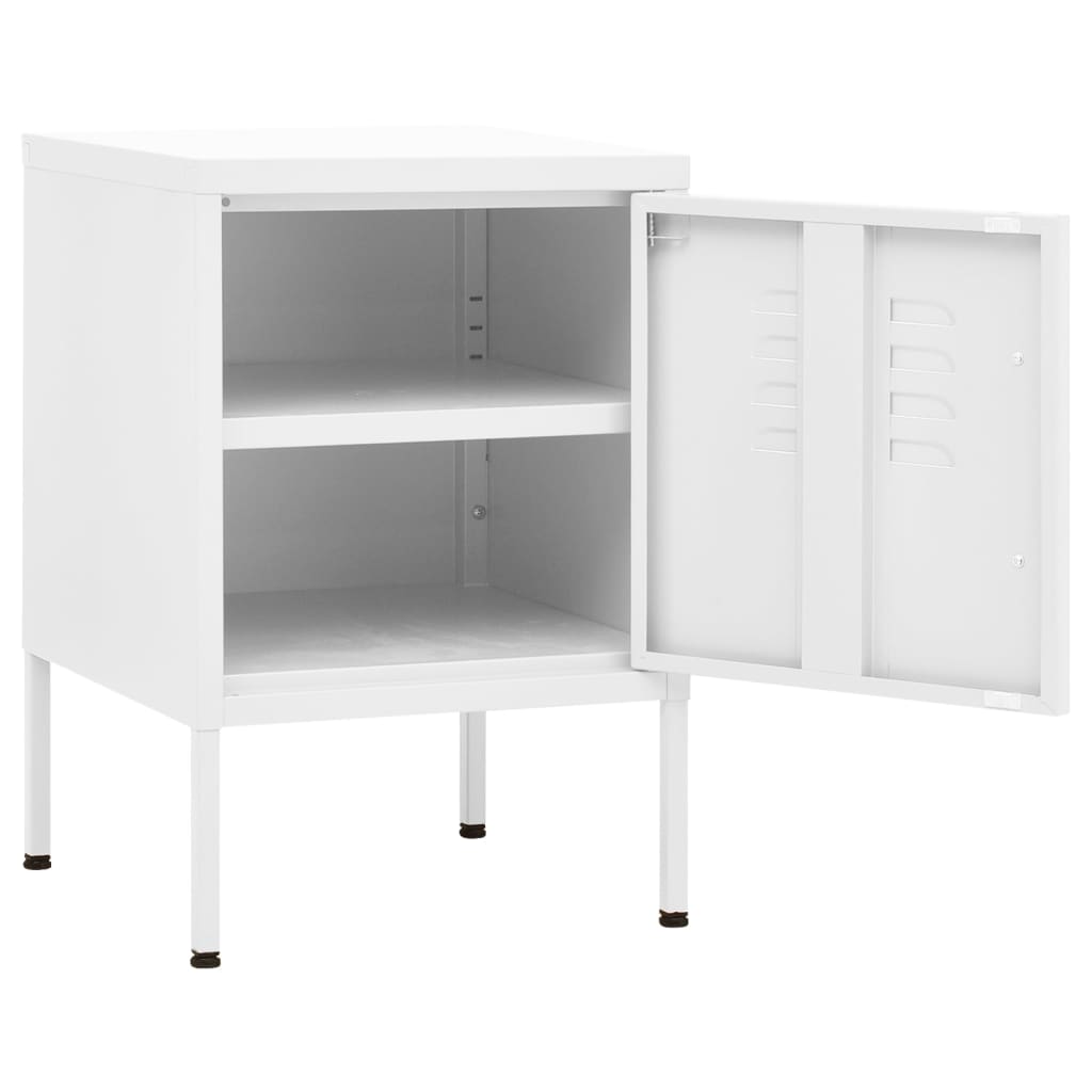 Mesas de cabeceira 2 pcs 35x35x51 cm aço cor branco