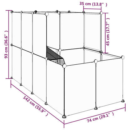 Gaiola para animais pequenos 142x74x93 cm PP e aço preto