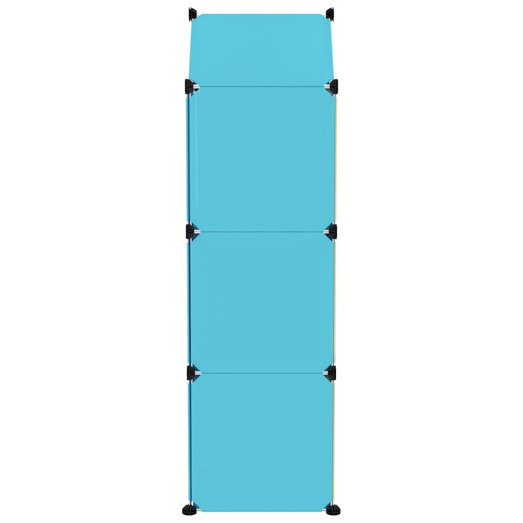 Armário de arrumação infantil com 8 cubos PP azul