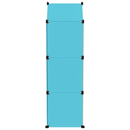 Armário de arrumação infantil com 8 cubos PP azul