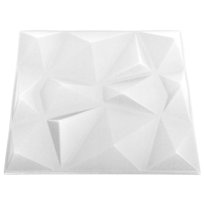 Painéis de parede 3D 24 pcs 50x50 cm 6 m² branco diamante