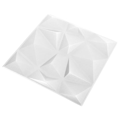 Painéis de parede 3D 48 pcs 50x50 cm 12 m² branco diamante