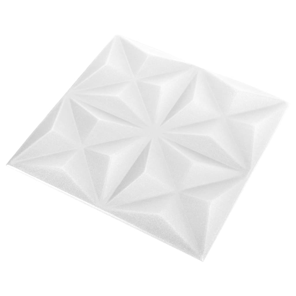 Painéis de parede 3D 24 pcs 50x50 cm 6 m² origami branco