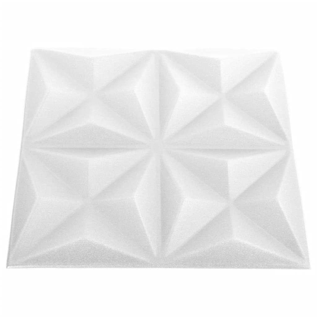 Painéis de parede 3D 24 pcs 50x50 cm 6 m² origami branco