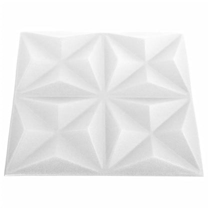 Painéis de parede 3D 24 pcs 50x50 cm 6 m² origami branco