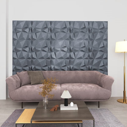 Painéis de parede 3D 48 pcs 50x50 cm 12 m² cinza diamante