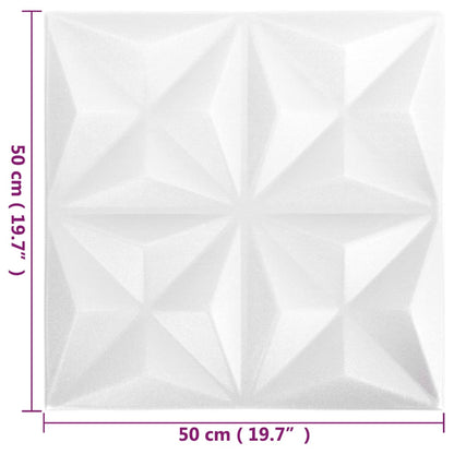 Painéis de parede 3D 12 pcs 50x50 cm 3 m² branco origami