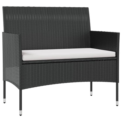 8 pcs conjunto lounge de jardim c/ almofadões vime PE preto