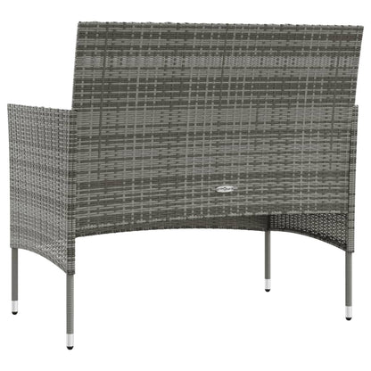 16 pcs conjunto lounge de jardim c/ almofadões vime PE cinzento