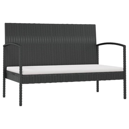 8 pcs conjunto lounge de jardim c/ almofadões vime PE preto