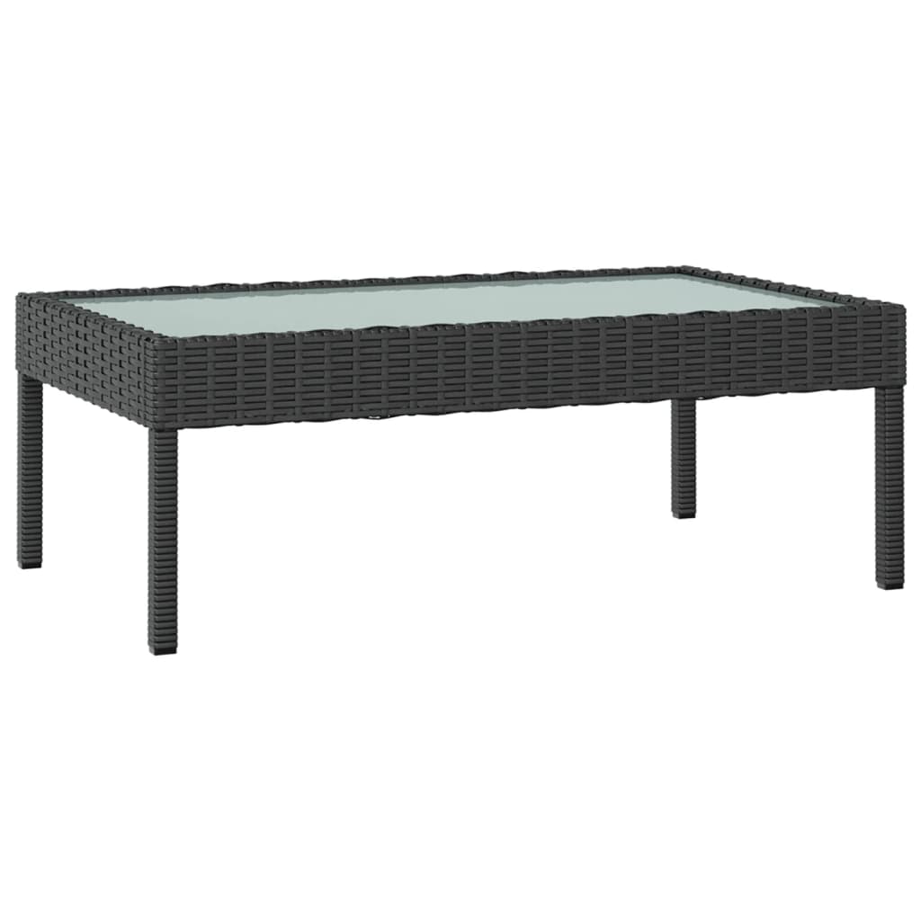 8 pcs conjunto lounge de jardim c/ almofadões vime PE preto