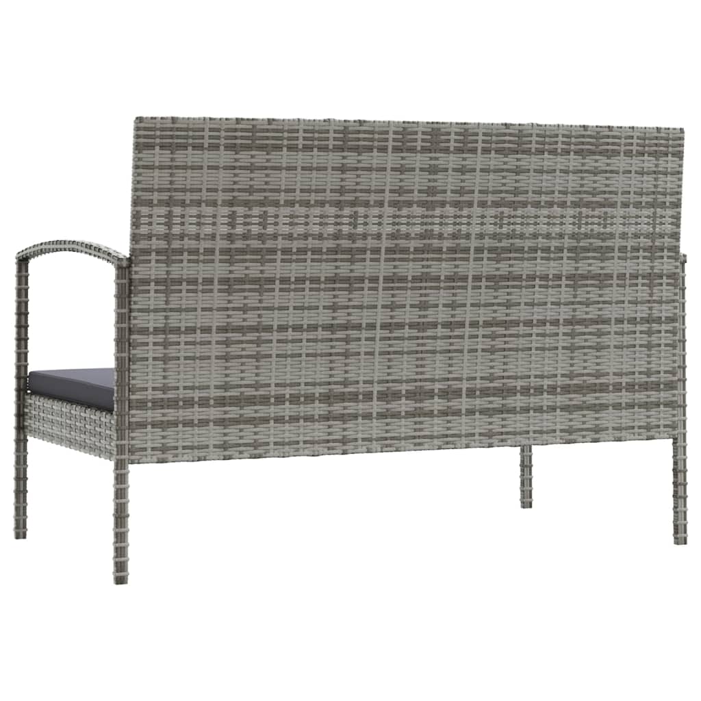 8 pcs conjunto lounge de jardim c/ almofadões vime PE cinzento