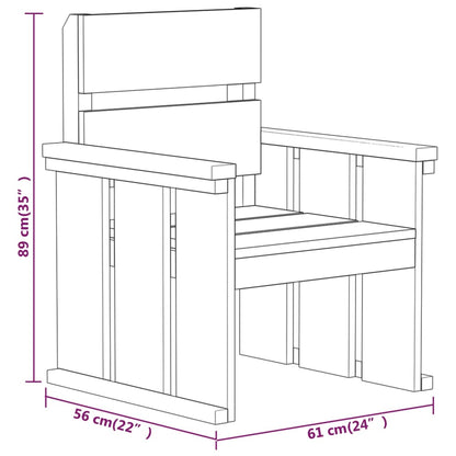 3 pcs conjunto de jantar para jardim pinho impregnado