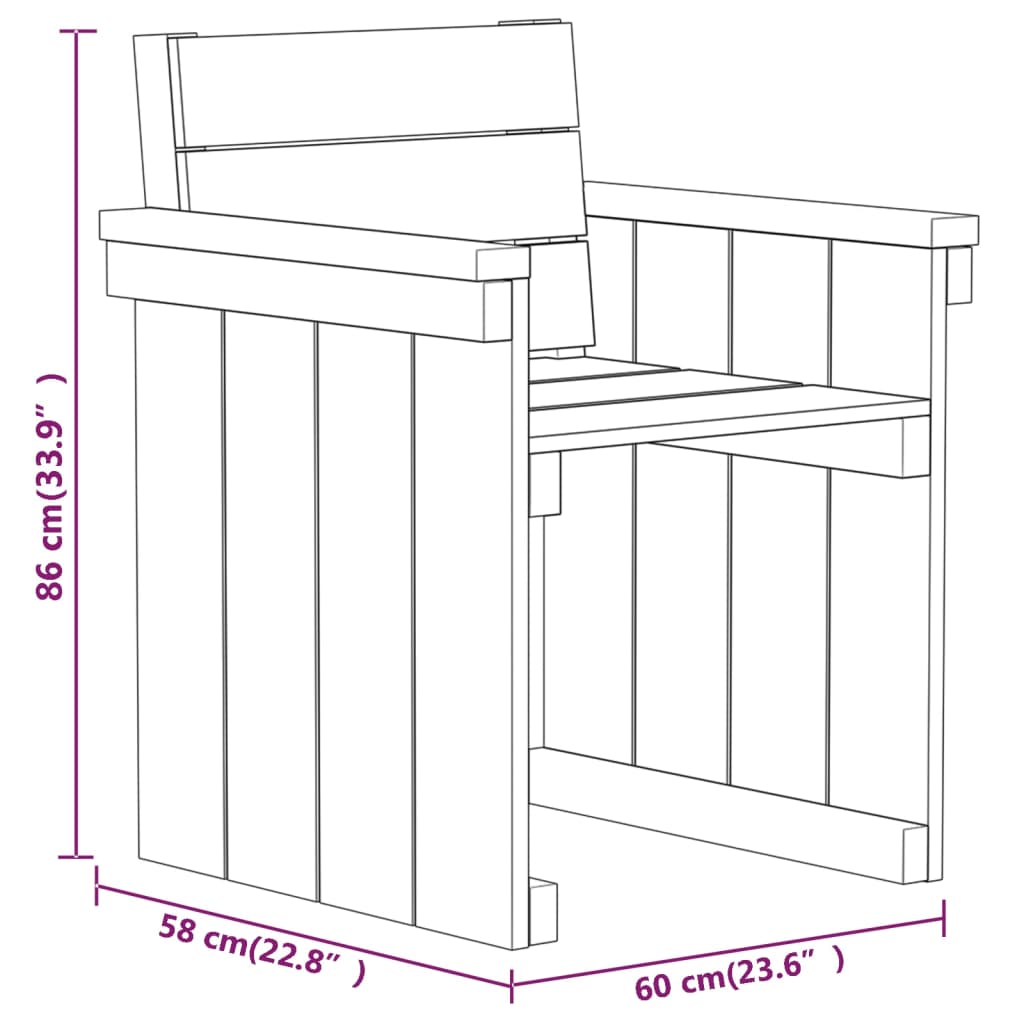 7 pcs conjunto de jantar p/ jardim pinho impregnado