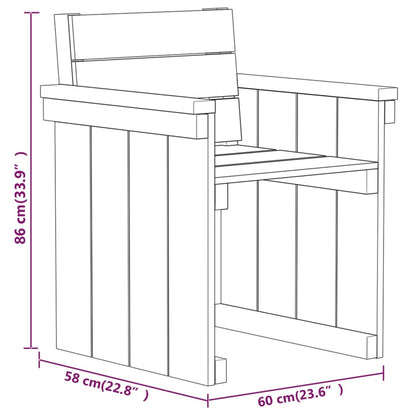 7 pcs conjunto de jantar p/ jardim pinho impregnado