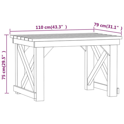 3 pcs conjunto de jantar para jardim pinho impregnado