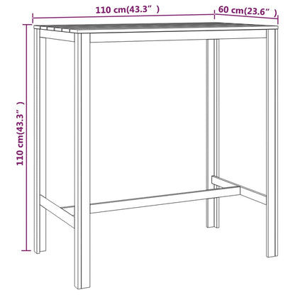 5 pcs conjunto de bar para jardim madeira de pinho impregnada