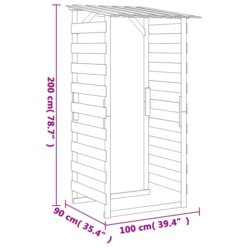 Pérgolas com telhados 2 pcs pinho impregnado 100x90x200 cm