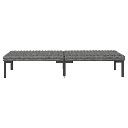 3 pcs conj. lounge jardim vime PE semicircular cinzento-escuro