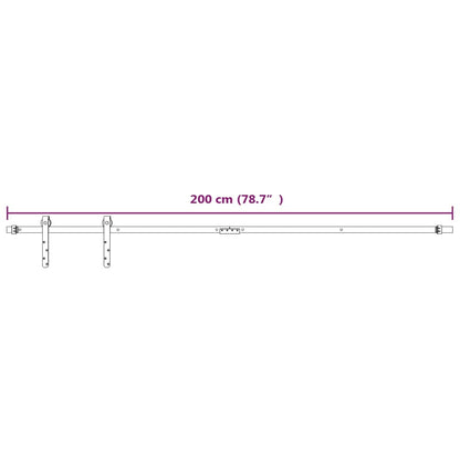 Mini kit para armário deslizante aço carbono 200 cm branco