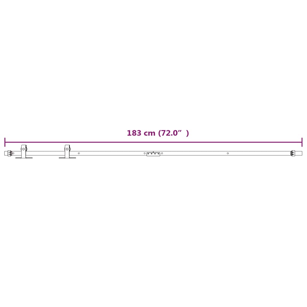 Mini kit para armário deslizante aço carbono 183 cm branco