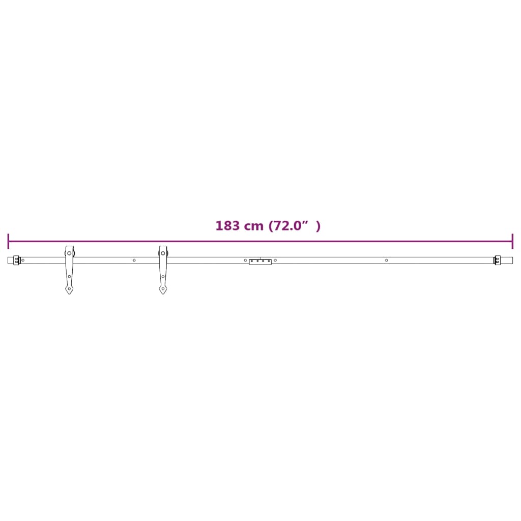 Mini kit para armário deslizante aço carbono 183 cm branco