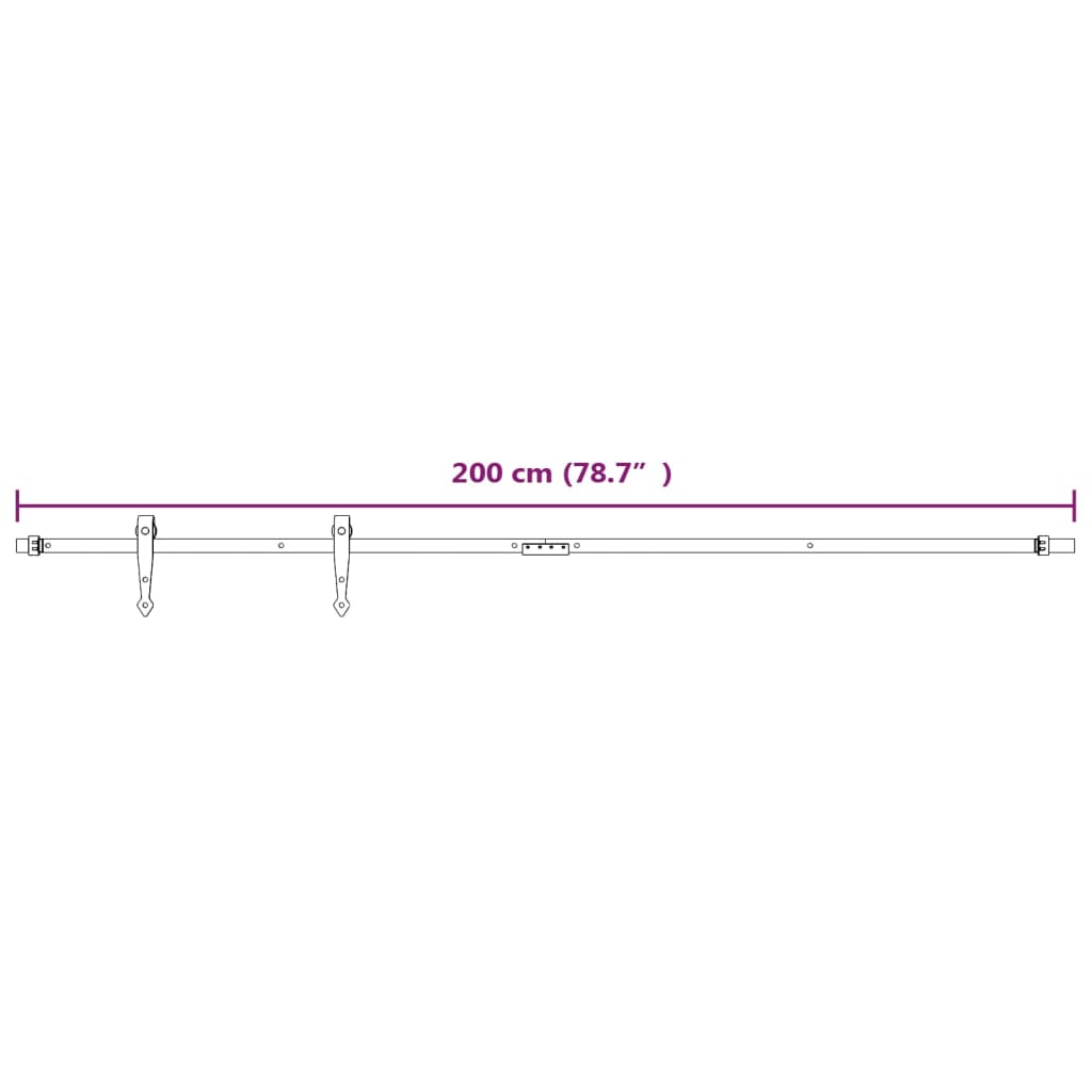 Mini kit para armário deslizante aço carbono 200 cm branco