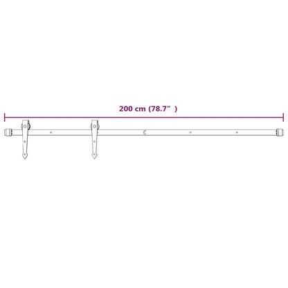 Kit de ferragens para porta deslizante 200 cm aço branco