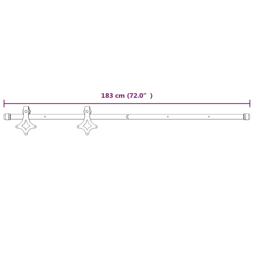 Kit de ferragens para porta deslizante 183 cm aço branco