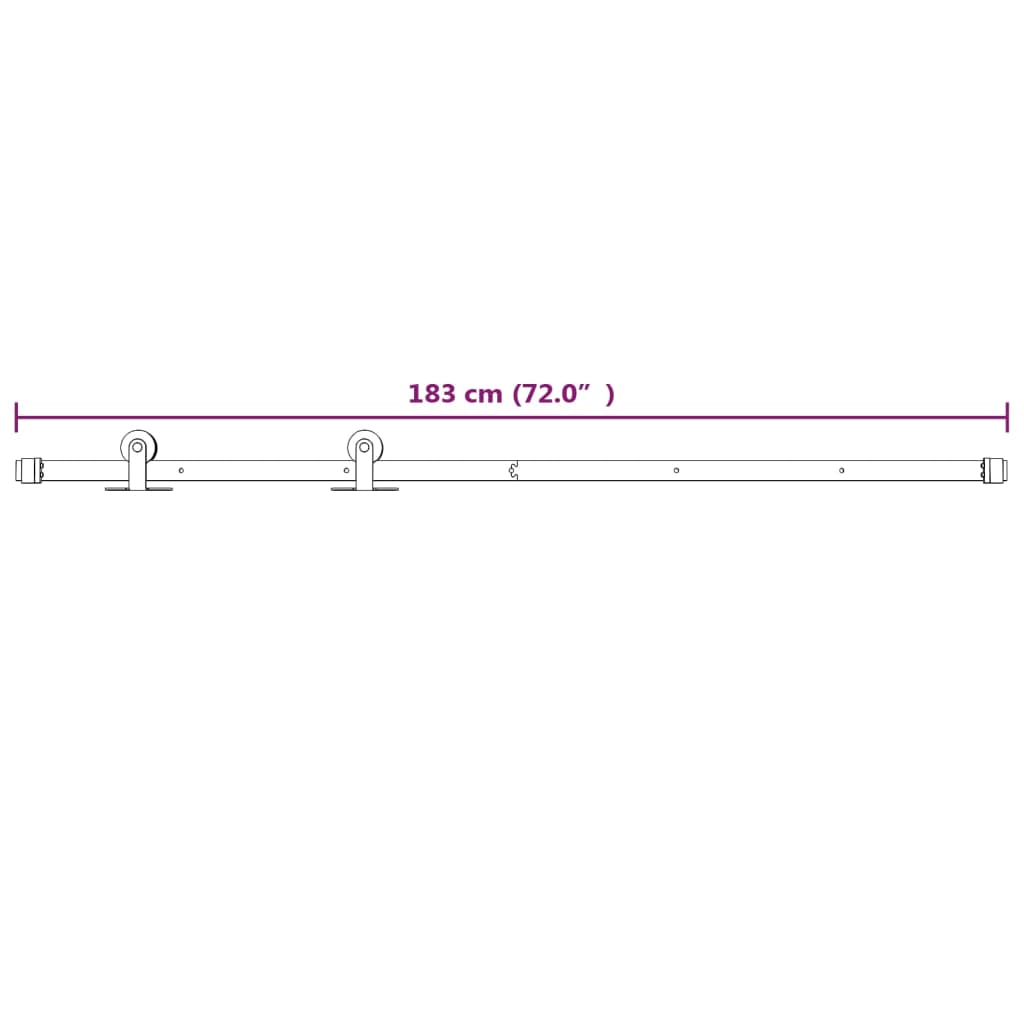 Kit de ferragens para porta deslizante 183 cm aço branco