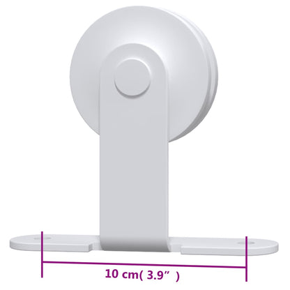 Kit de ferragens para porta deslizante 183 cm aço branco