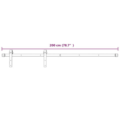 Kit de ferragens para porta deslizante 200 cm aço branco