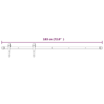 Kit de ferragens para porta deslizante 183 cm aço branco