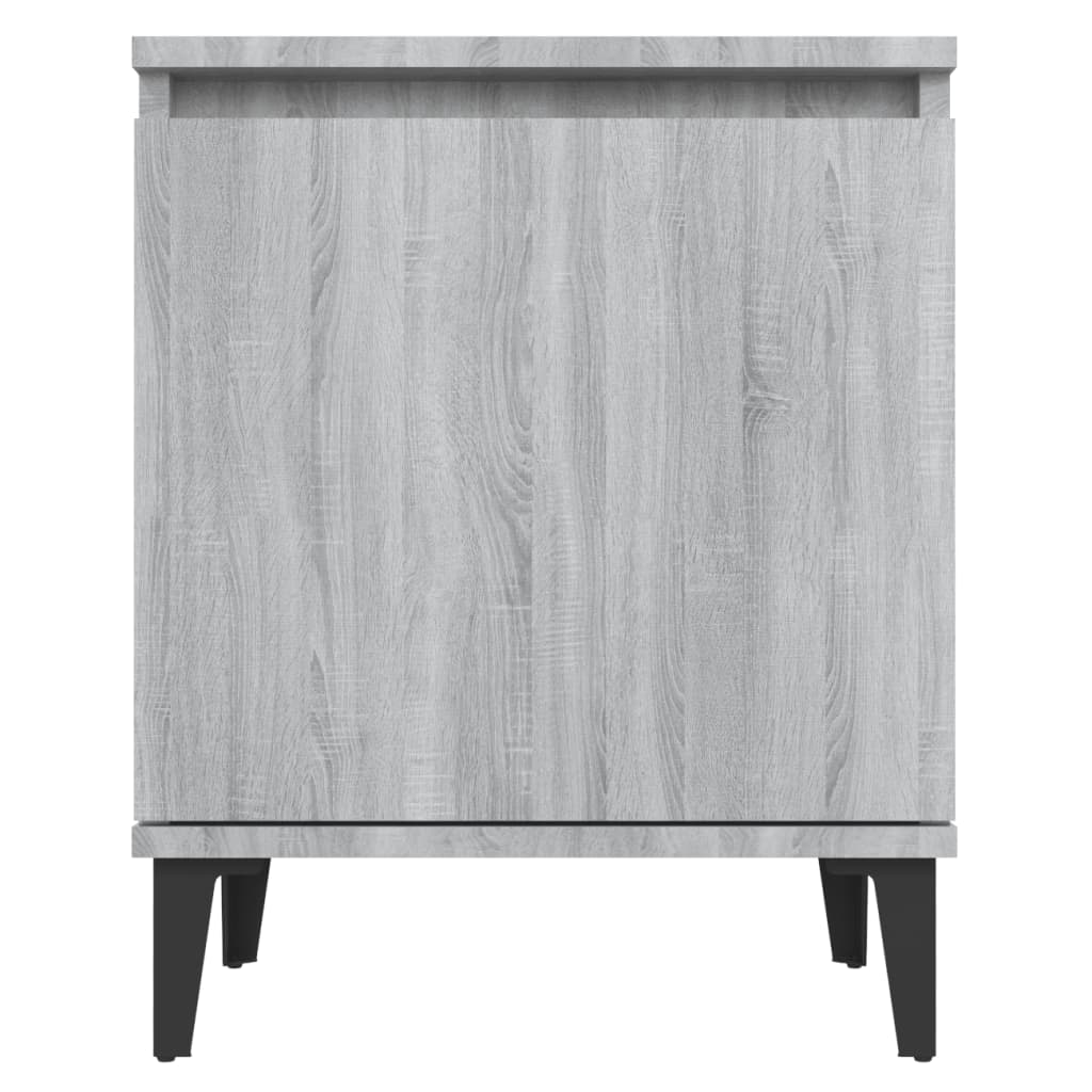 Mesa de cabeceira c/ pernas em metal 40x30x50 cm sonoma cinza