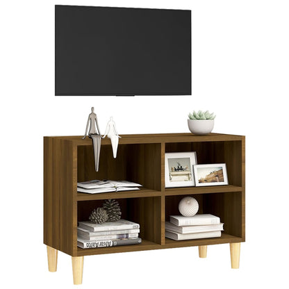 Móvel de TV Larn com 4 Prateleiras de 69 cm - Castanho - Design Nórdico