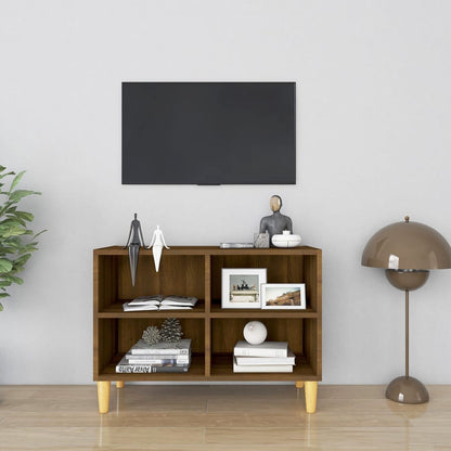 Móvel de TV Larn com 4 Prateleiras de 69 cm - Castanho - Design Nórdico