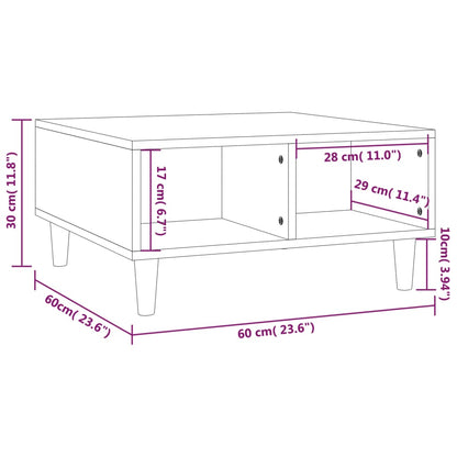 Mesa de centro 60x60x30 cm aglomerado cor carvalho fumado