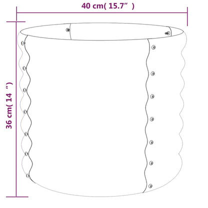 Vaso/floreira de jardim aço revestido a pó 40x40x36 cm cinza