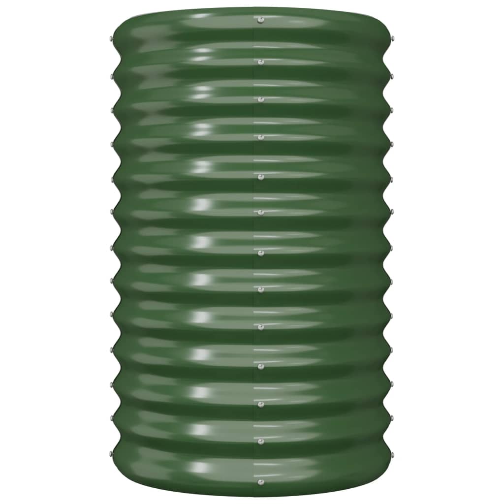 Vaso/floreira de jardim aço revestido a pó 40x40x68 cm verde