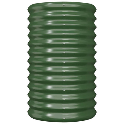 Vaso/floreira de jardim aço revestido a pó 40x40x68 cm verde