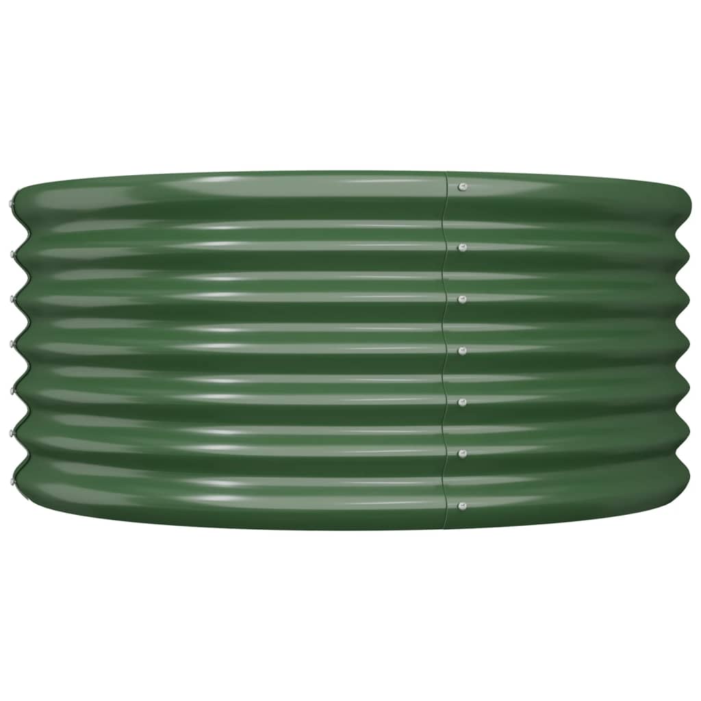 Vaso/floreira de jardim aço revestido a pó 80x80x36 cm verde