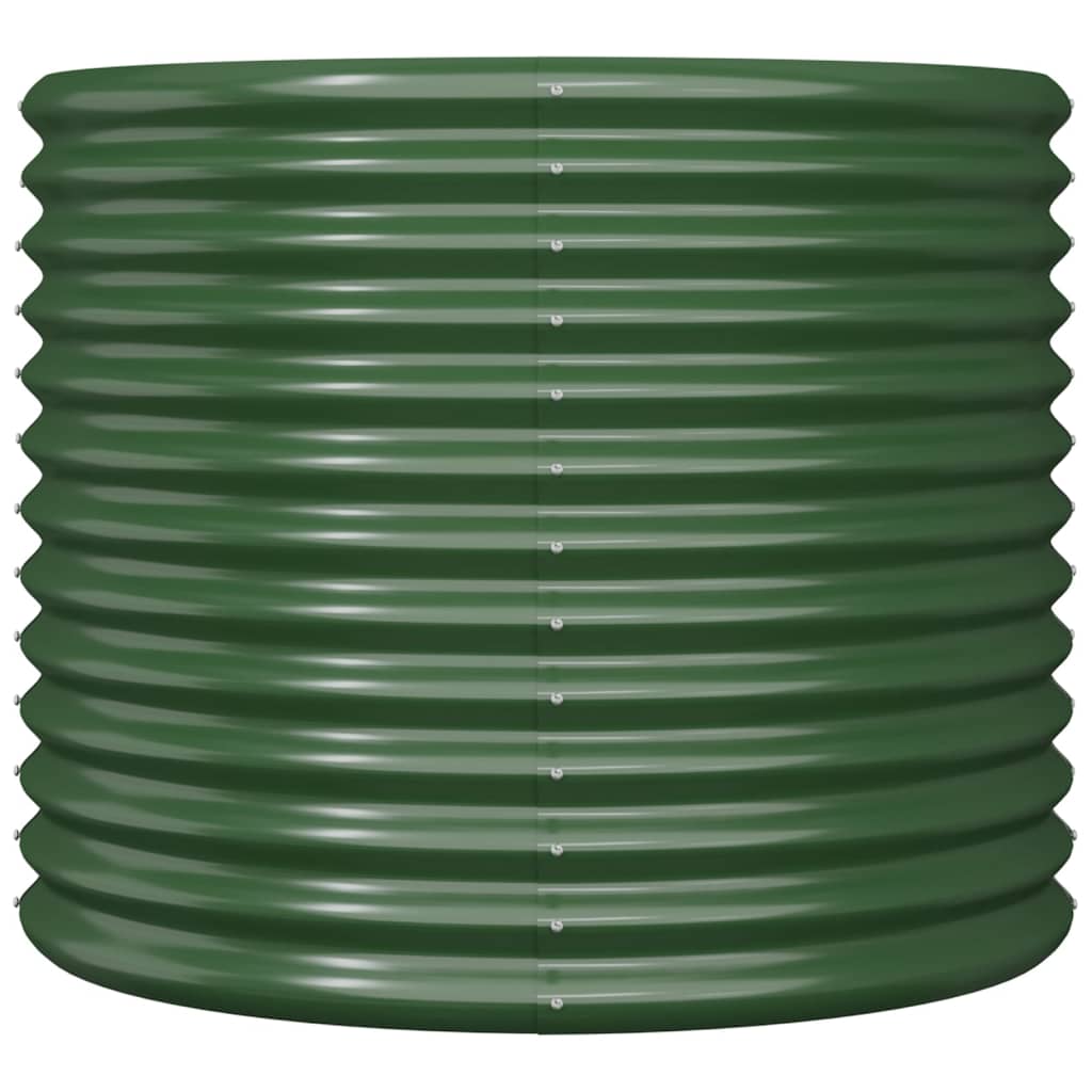 Vaso/floreira de jardim aço revestido a pó 80x80x68 cm verde