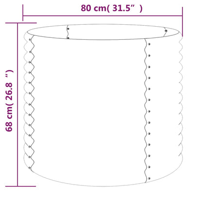 Vaso/floreira de jardim aço revestido a pó 80x80x68 cm verde