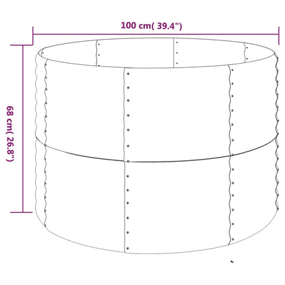 Canteiro elevado jardim 100x100x68 aço revestido a pó cinzento