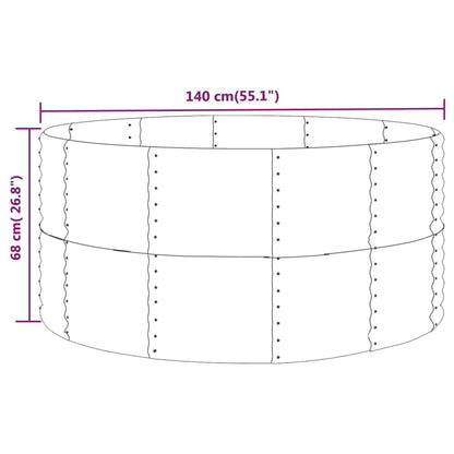 Canteiro elevado jardim 140x140x68 aço revestido a pó antracite